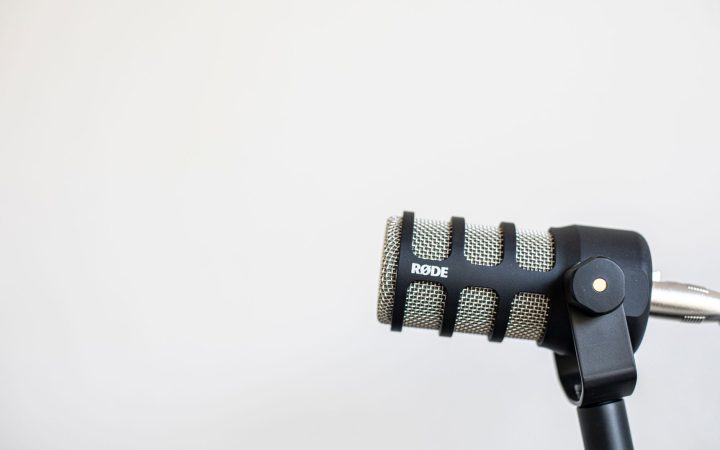 High-quality studio shot of a RØDE microphone against a plain background.